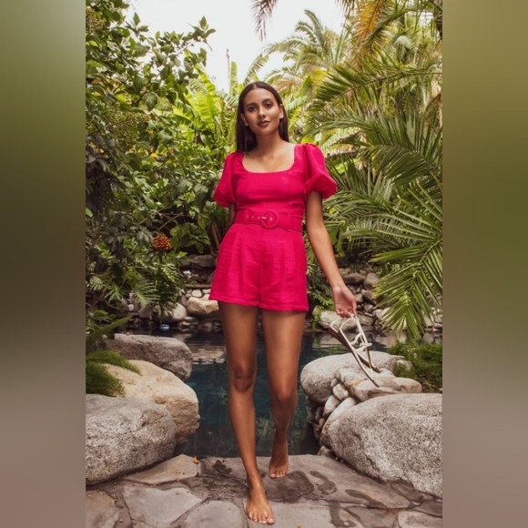 Lavender Brown Pants - Lavender Brown,‎ Short Romper, Raspberry,  Size XS - NWT